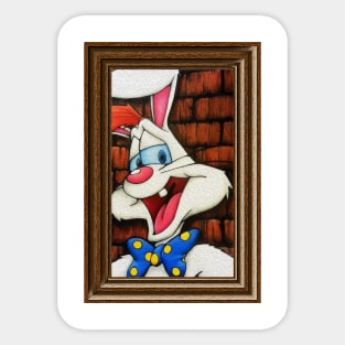 I framed the rabbit Sticker